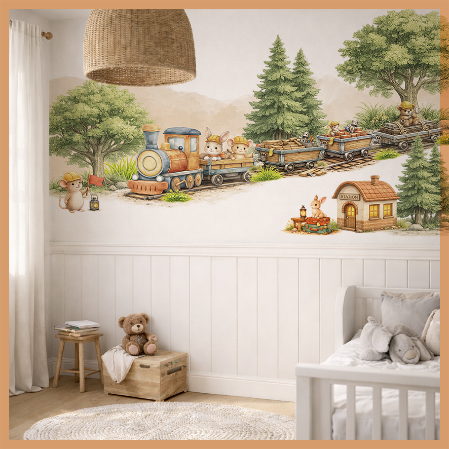 Kinderkamer Behang - Spooravontuur